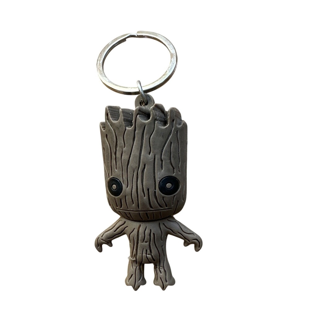 Marvel Groot Keychain Unisex OS Brown Rubber 3D Figure Guardians of the Galaxy